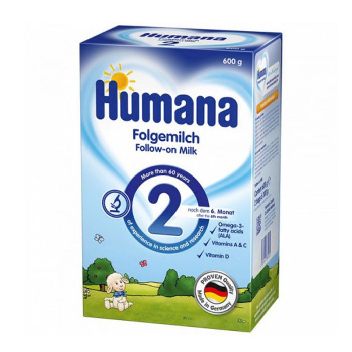 Lapte praf Humana 2 GOS, 600 g, 6 luni+