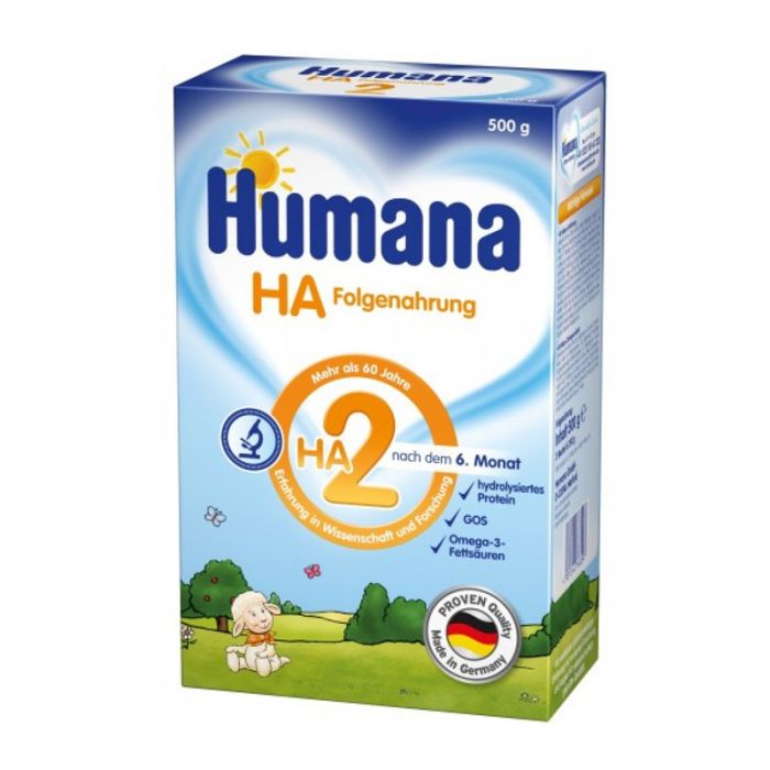 Lapte praf Humana HA 2, 500 g, hipoalergenic, 6 luni+