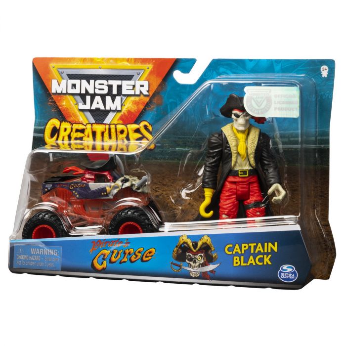 Figurina Monster Jam Blestemul Piratilor si Capitanul Negru Spin Master, 3 ani+