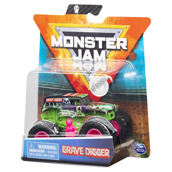 Vehicul metalic Monster Jam Grave Digger Spin Master, 1:64, 3 ani+