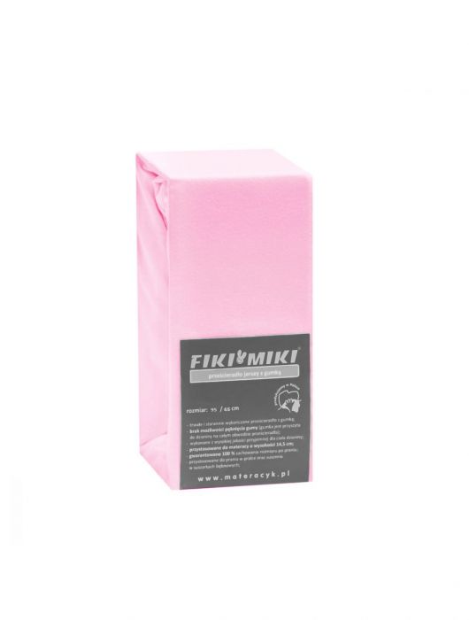 Cearsaf cu elastic Fiki Miki, jerse bumbac, 95x65 cm, roz