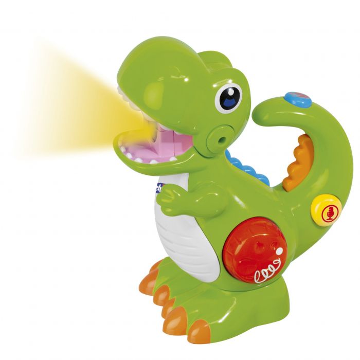 Jucarie Dinozaurul T-Rec Chicco, cu inregistrare vocala si lanterna, 2 -5 ani