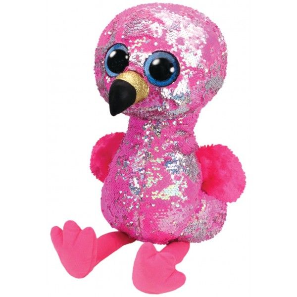 Plus Boos, Flamingo Roz Cu Paiete TY, 42 cm, 3 ani+