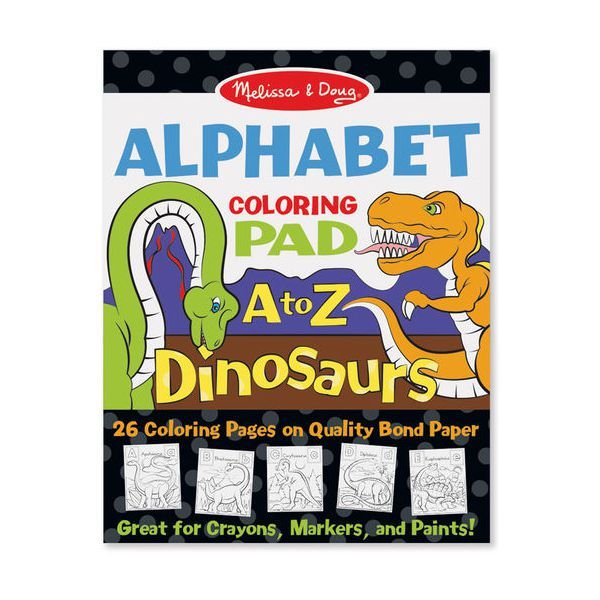 Bloc de desen Alfabetul dinozaurilor Melissa & Doug, 3 ani+