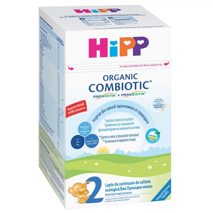 Lapte praf Hipp 2 Combiotic, 800 g, 6 luni+ 