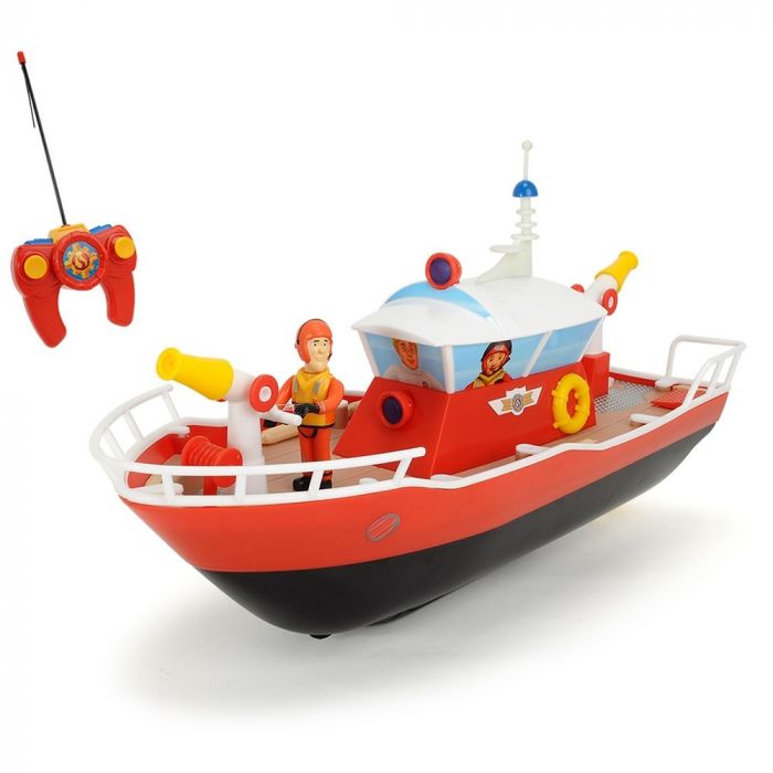 Barca Fireman Sam Titan Dickie Toys, cu telecomanda si figurina Sam, 3 ani+