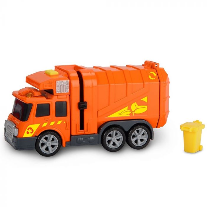 Masina de gunoi Mini Action Series City Cleaner Dickie Toys, Portocaliu, 3 ani+