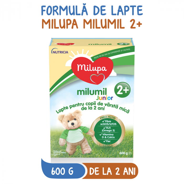 Lapte praf Milupa Milumil Junior 2+, 600 g, 2 an+