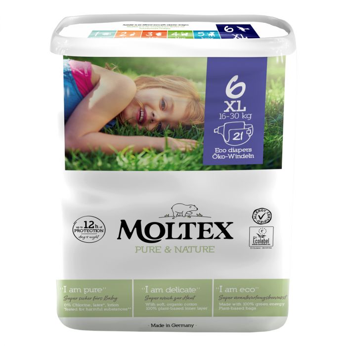 Scutece ECO Moltex 6, 16 - 30 kg, 21 buc