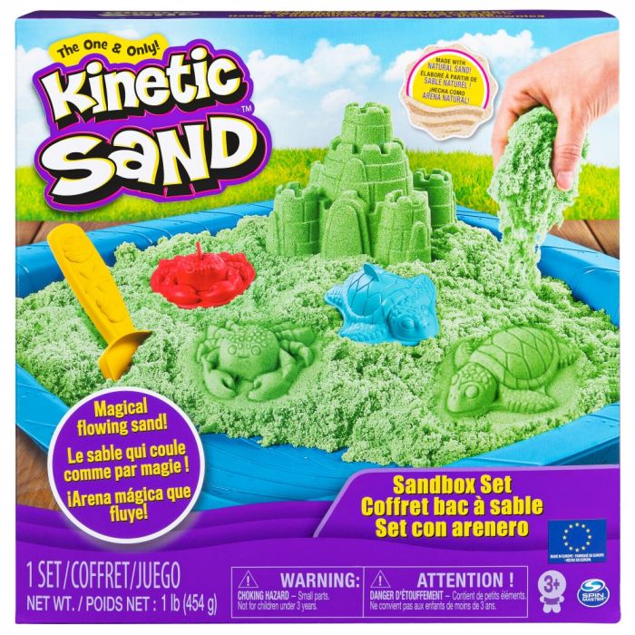Nisip Kinetic Sand Set Complet, Verde, 3 ani+