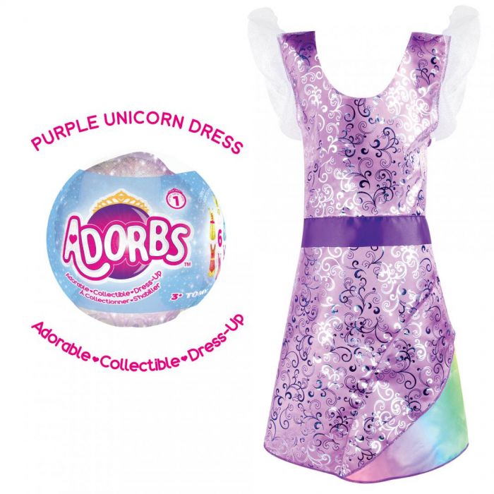 Costum Adorbs Tomy Purple Unicorn, 3 ani+, Mov