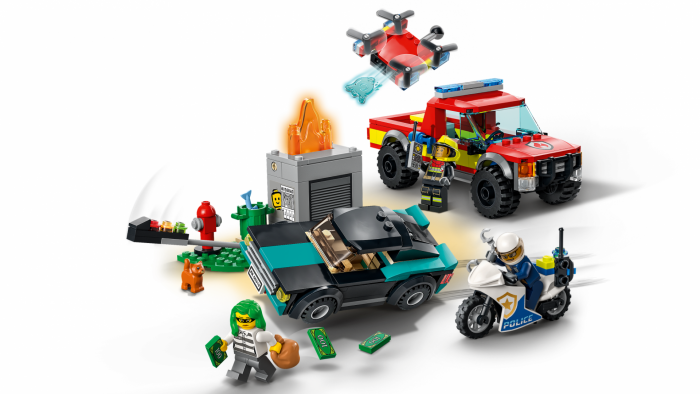LEGO City Salvarea de incendiu si urmarirea politiei