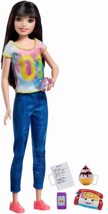 Papusa Barbie Family Bona in bluejeans, 3 ani+