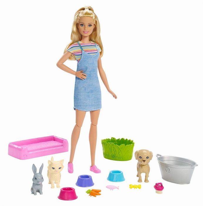 Papusa Barbie Family, cu animalute, 3 ani+