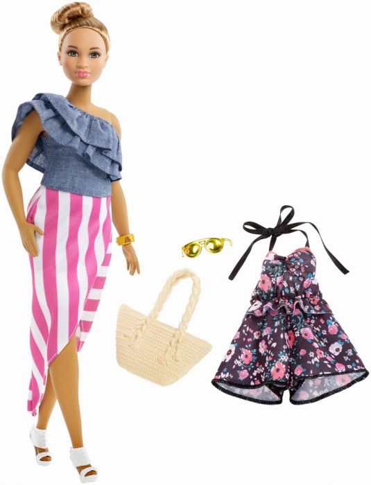 Papusa Barbie Fashionista, cu hainute de schimb, 3 ani+
