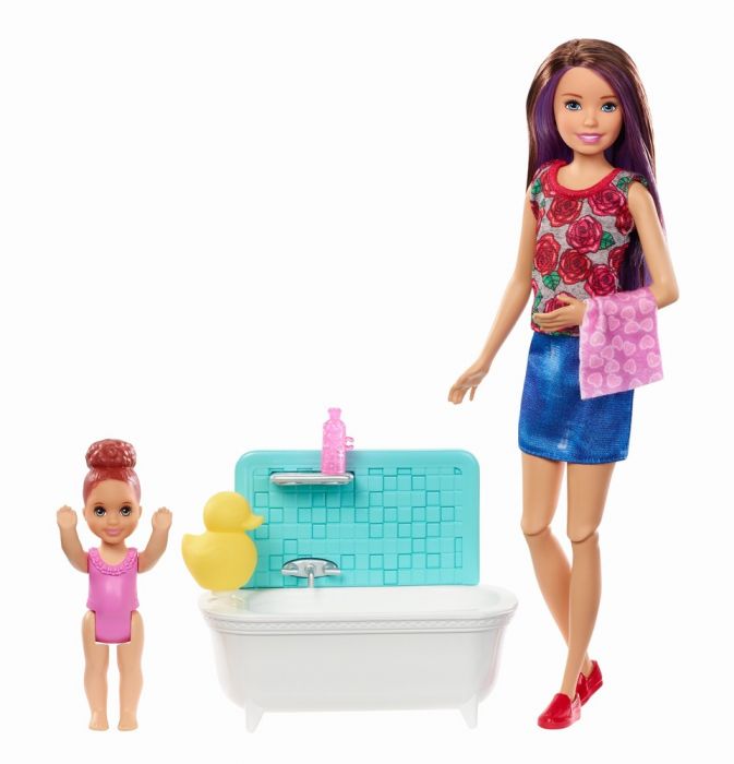 Papusa Barbie satena Family Bona cu bebelus, 3 ani+