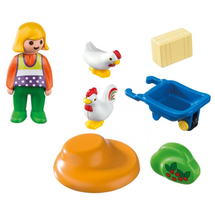Figurina fermiera cu gaini Playmobil