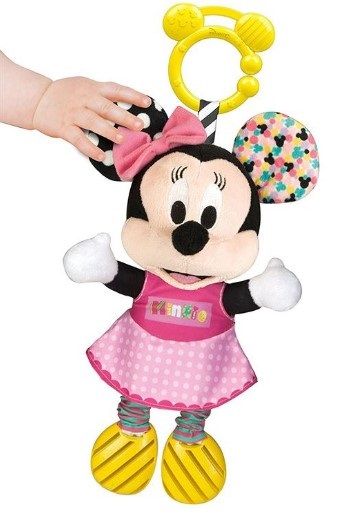 Jucarie carucior De Plus Minnie Mouse Clementoni, zornaitoare, 6 luni+