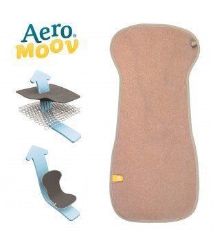 Protectie antitranspiratie scaun auto Aeromoov Sand, bumbac organic, gr 2-3, Bej