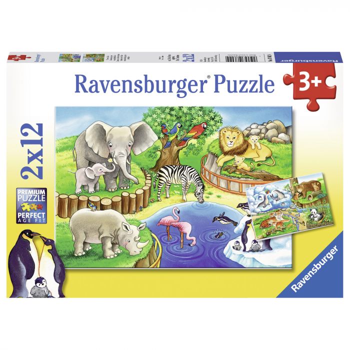 Puzzle Zoo 2 x 12 piese Ravensburger