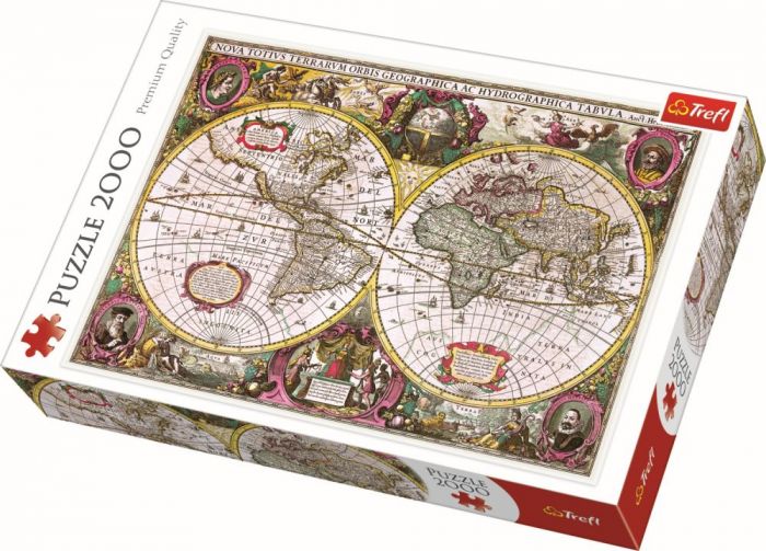 Puzzle Harta noua a mapamondului Trefl, 2000 piese, 12 ani+