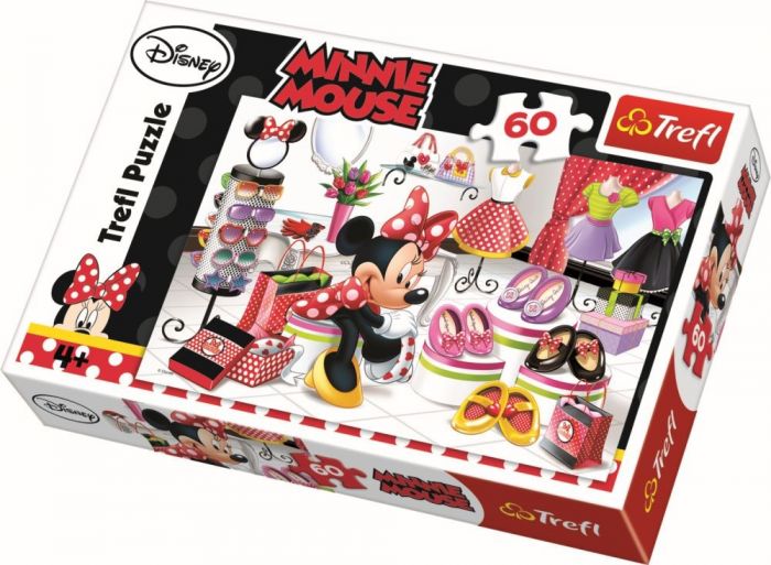 Puzzle Minnie la shopping Trefl, 60 piese, 4 ani+