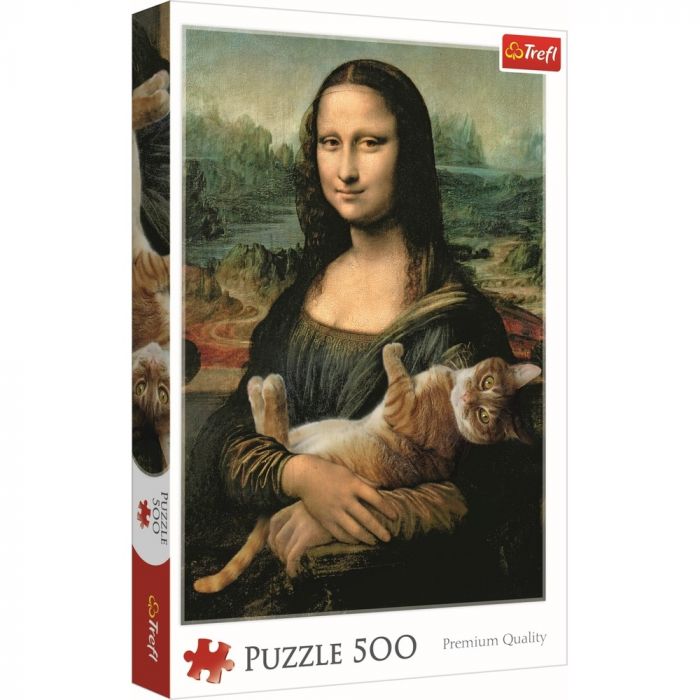 Puzzle Monalisa cu pisica Trefl, 500 piese, 10 ani+