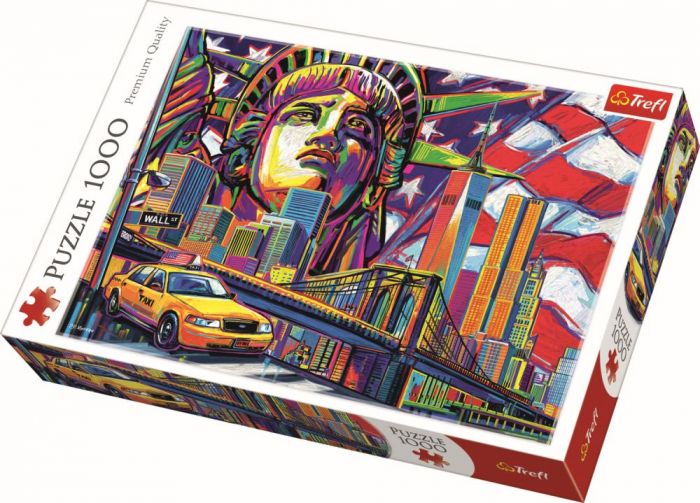 Puzzle New York in culori Trefl, 1000 piese, 14 ani+
