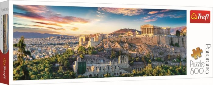 Puzzle panorama Acropolis Atena Trefl, 500 piese, 15 ani+