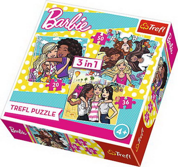 Puzzle Trefl 3 in 1 Prietenie Adevarata Barbie