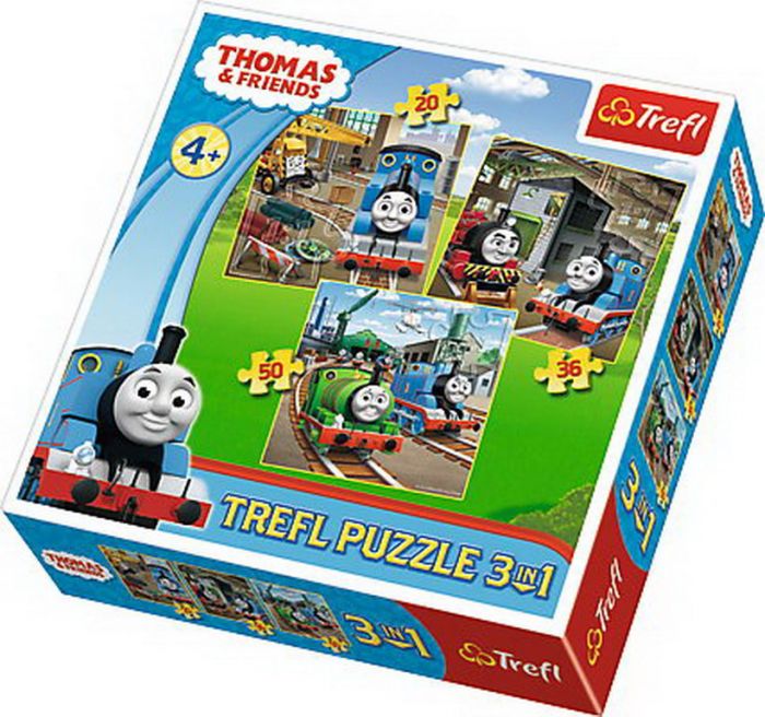 Puzzle Trefl 3 in 1 Thomas Intra In Actiune