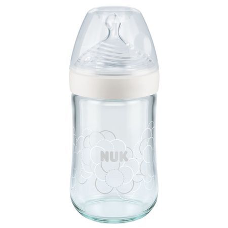 Biberon sticla Nuk Nature Sense, 240 ml, tetina silicon marime M, 0 - 6 luni