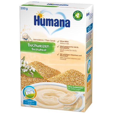 Cereale Humana cu hrisca fara lapte, 200g, 4 luni+