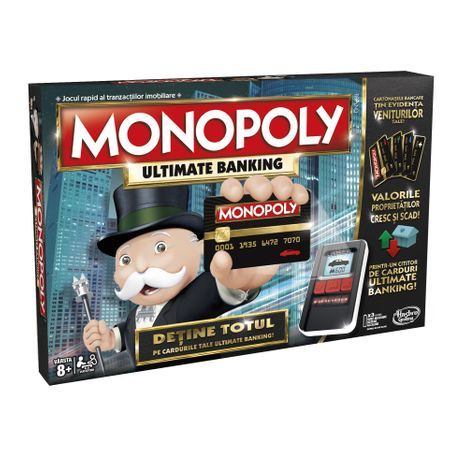 Joc Monopoly Ultimate Banking Hasbro, limba romana, 8 ani+