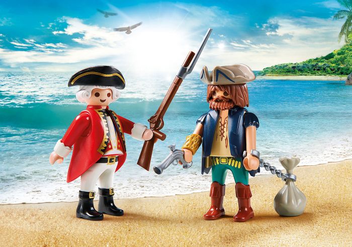 Set 2 figurine - Pirat si soldat, Playmobil, 4 ani+