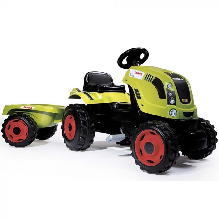 Tractor Smoby Claas Farmer XL, cu pedale si remorca, 3 ani+, Verde