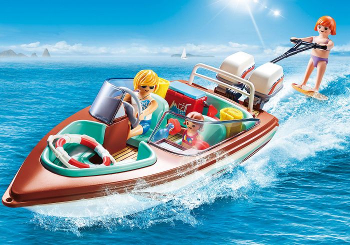 Barca de viteza cu motor, Playmobil, 4 ani+