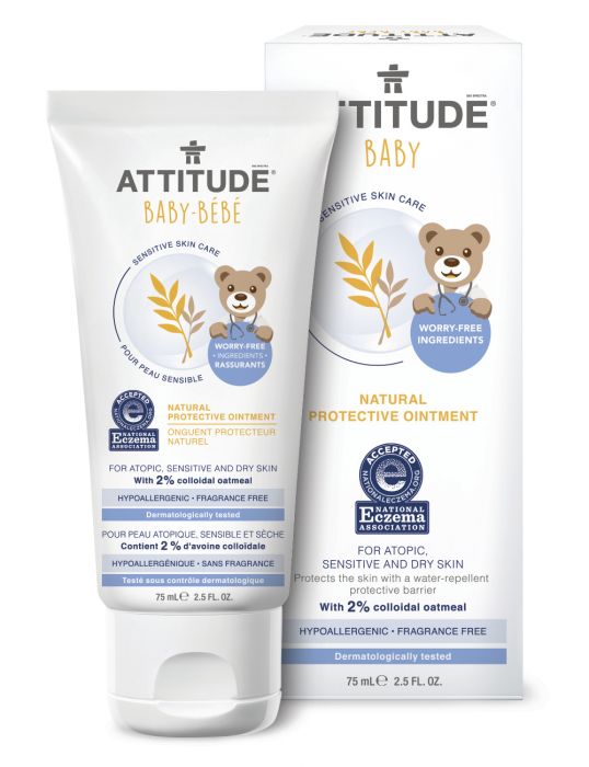Unguent protectiv Sensitive Skin Baby Natural Attitude, piele atopica, fara miros, 75 ml