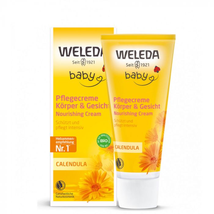 Crema de corp hidratanta Weleda Baby, cu galbenele, 75 ml