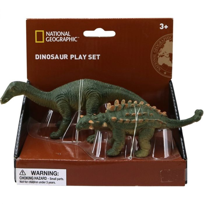 Set 2 figurine - Iguanodon si Ankylosaurus National Geographic, 3 ani+ 